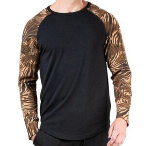 Natori Men's Kaede Colorblock Raglan Modal Blend Lounge T-Shirt, Black